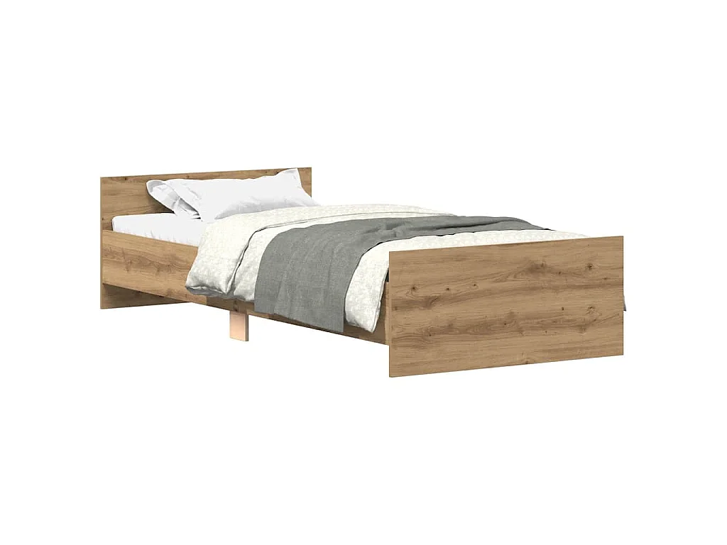 Bedframe zonder matras spaanplaat artisanaal eikenkleurig