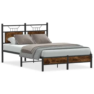 Bedframe zonder matras hout gerookt eikenkleurig 120×200 cm