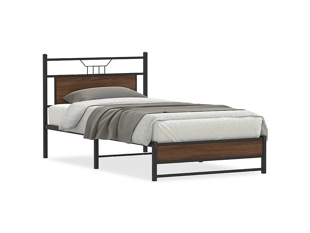 Bedframe zonder matras bewerkt hout bruin eikenkleur 100x200 cm