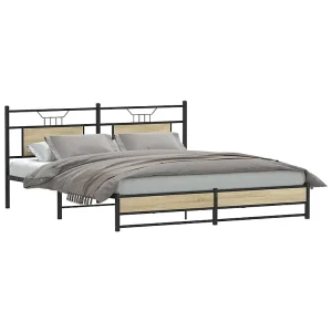 Bedframe zonder matras hout sonoma eikenkleurig 160×200 cm Bedframe zonder matras hout sonoma eikenkleurig 160×200 cm