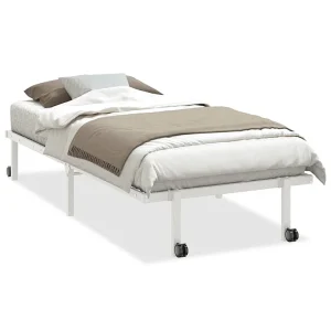 Bedframe zonder matras opvouwbaar 90×190 cm staal wit Bedframe zonder matras opvouwbaar 90×190 cm staal wit