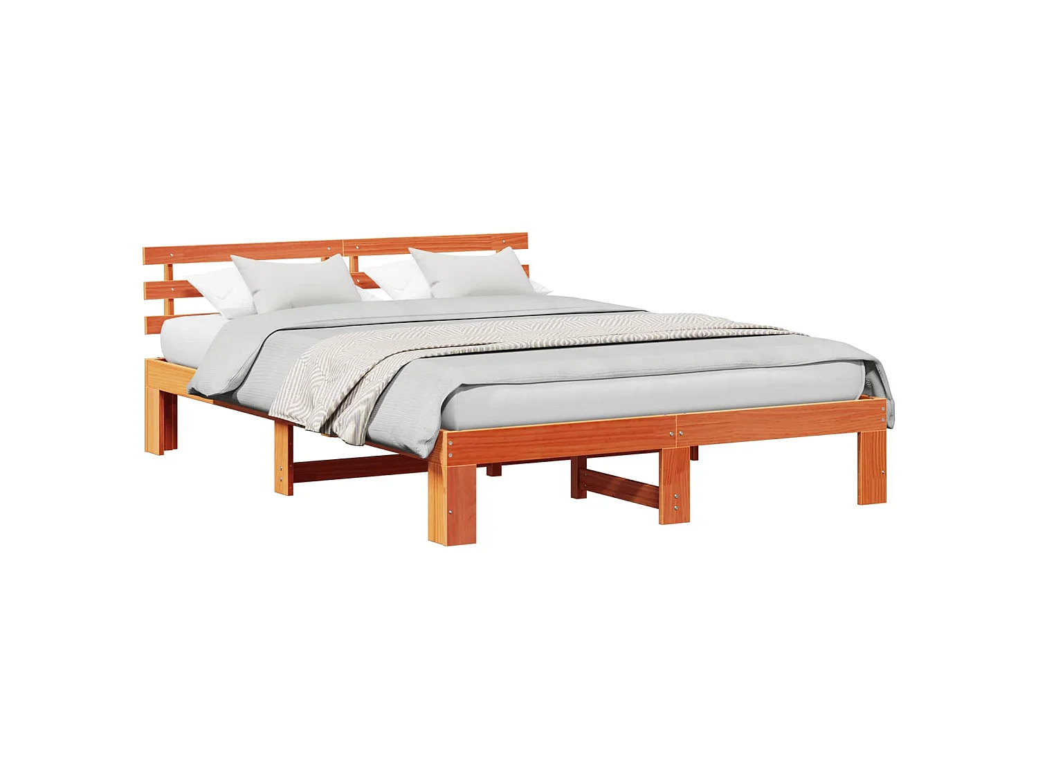 Bedframe Wasbruin 150 x 200 cm Massief grenenhout