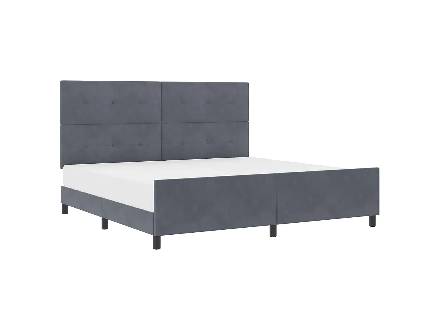 Boxspringbed met hoofdeinde Donkergrijs 200 x 200 cm Fluweel