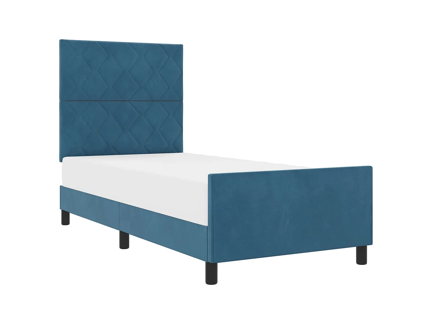 Boxspringbed met hoofdeinde Donkerblauw 90 x 200 cm Fluweel