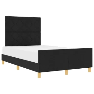 Bedframe met hoofdeinde Zwart 120 x 190 cm Stof Bedframe met hoofdeinde Zwart 120 x 190 cm Stof