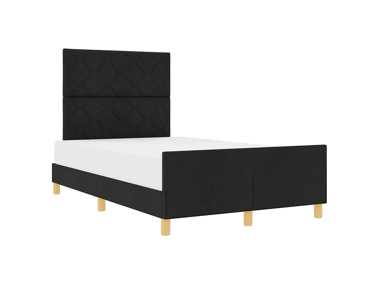 Bedframe met hoofdeinde Zwart 120 x 190 cm Stof