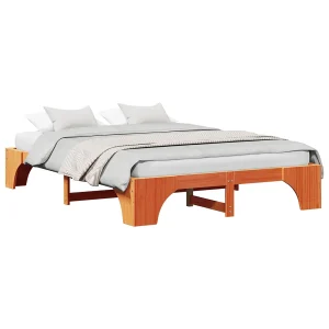 Bedframe Wasbruin 150 x 200 cm Massief grenenhout Bedframe Wasbruin 150 x 200 cm Massief grenenhout