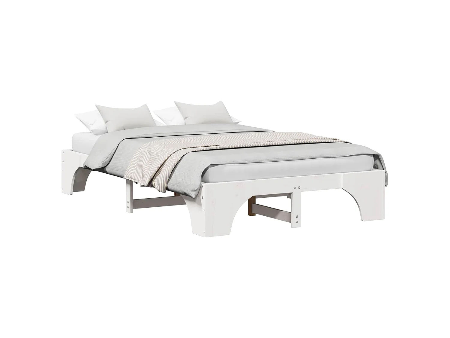 Bedframe Wit 120 x 200 cm Massief grenenhout