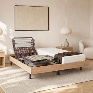 Verstelbare bedbodem latten schotels OKIN taupe eiken – 2 x 80 x 200 cm Verstelbare bedbodem latten schotels OKIN taupe eiken – 2 x 80 x 200 cm