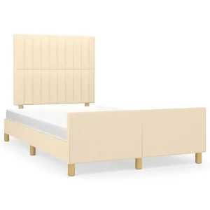 Bedframe zonder matras 120×190 cm stof crèmekleurig