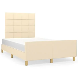 Bedframe zonder matras 120×190 cm stof crèmekleurig