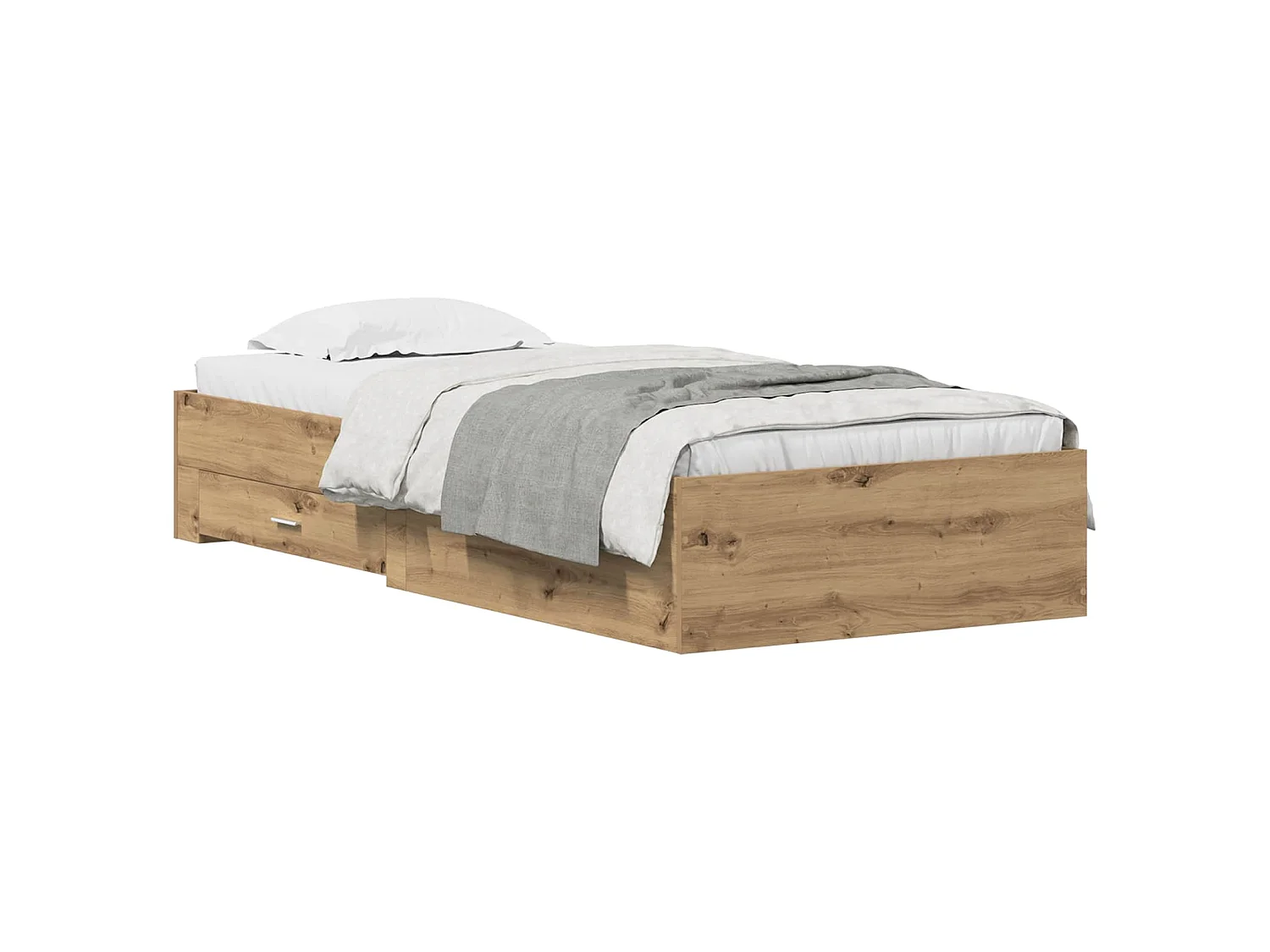 Bedframe met lade Artisan Eiken 100 x 200 cm Bewerkt hout