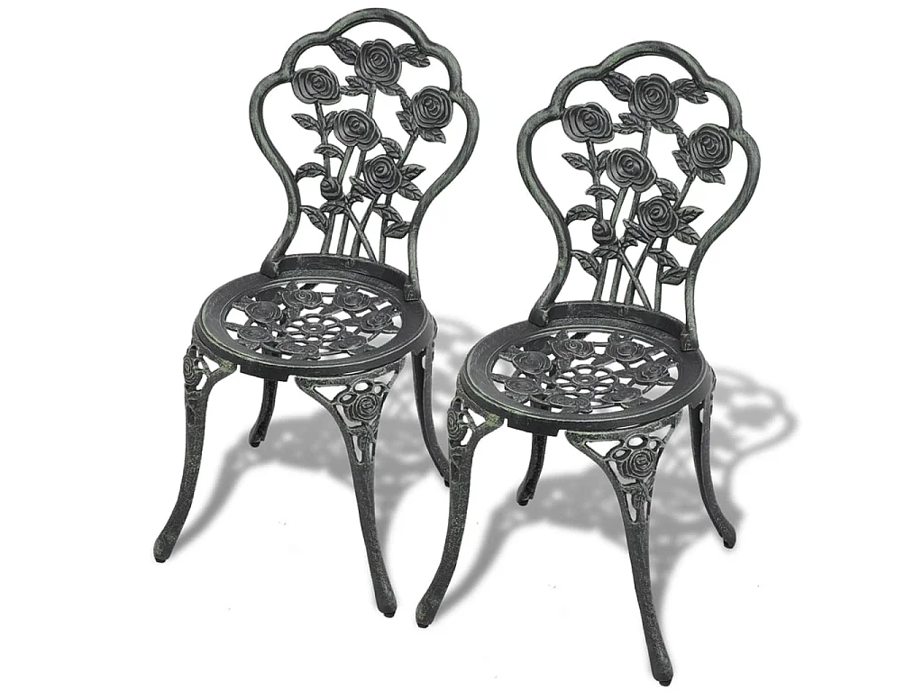 Bistrostoelen 2 st gietaluminium groen