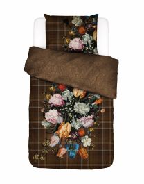 Essenza Beautiful Bouquet Bruin Dekbedovertrek