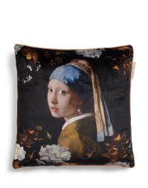 Essenza Floral Girl Zwart Sierkussen