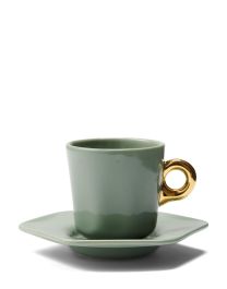 Essenza Sculpture Stone green Espresso kop & schotel